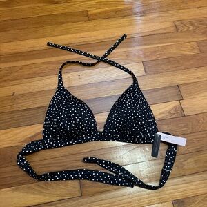 victoria’s secret black and white polka dot bikini top